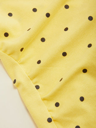 Cotton-blend Boat Neck Knotted Polka Dot Ruched Tank Top