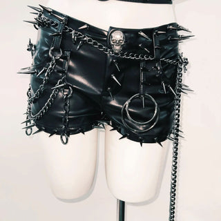 Rivet belt skull applique tube top