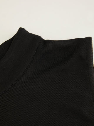Mandarin Collar Metal Detail Cut Out Ruched Split Top