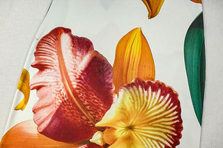 Cross back cowl neck flower print cami maxi dress