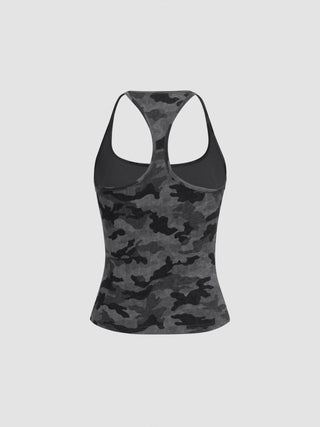 Cotton-blend Camo Cami Top