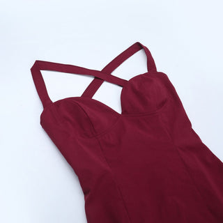 Cross back self tie v neck irregular zip-up midi dress