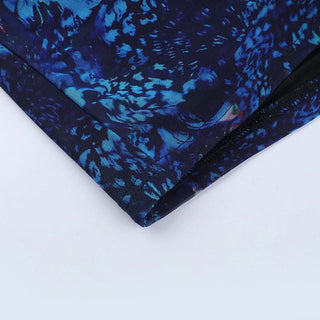 Print backless contrast tube mini dress