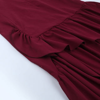 Cross back self tie v neck irregular zip-up midi dress