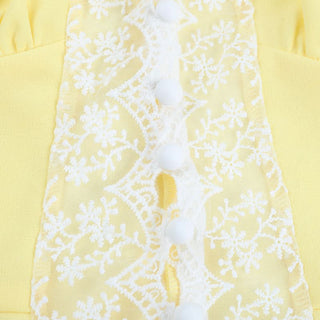 Lace hem v neck button ruched tank top