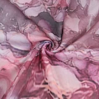 Cowl neck halter self tie print mesh maxi dress