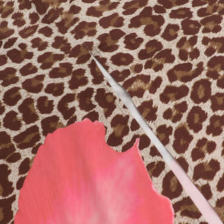 Leopard print square neck slit cami maxi dress