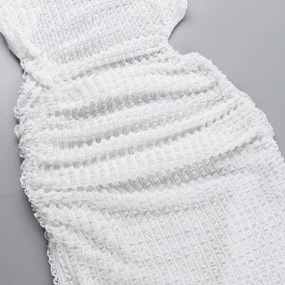 Hoodie Irregular slit crewneck ruched midi dress