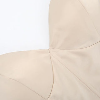 Champagne v neck zip-up cami maxi dress