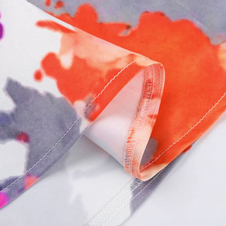 Pleated v neck self tie print cami mini dress