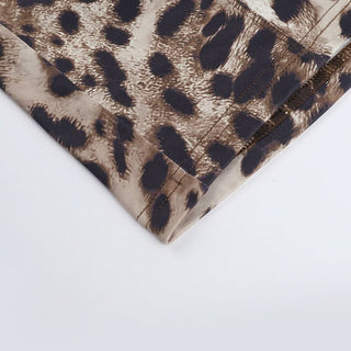 Leopard print slit v neck cami midi dress