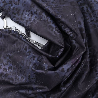 Metal chain o ring self tie print mini dress