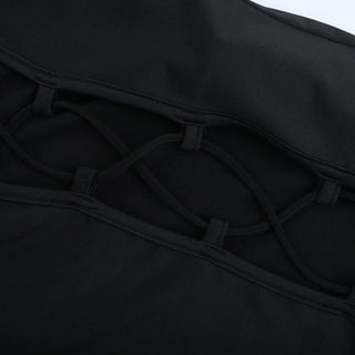 Irregular long sleeve hollow out crewneck cut out mini dress