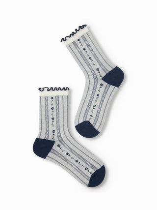 3 PAIRS FLOWER & BOWKNOT CREW SOCKS SET
