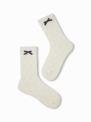 3 PAIRS FLOWER & BOWKNOT CREW SOCKS SET