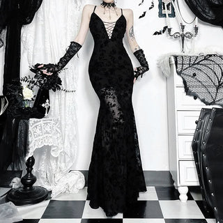 Zip-up v neck print cami maxi dress