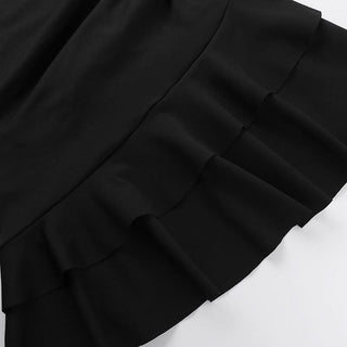 Ruffle v neck ruched irregular mini dress