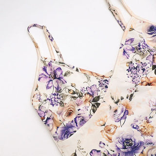 V neck flower applique cami maxi dress