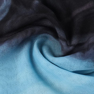 Long sleeve v neck print mesh bustier top