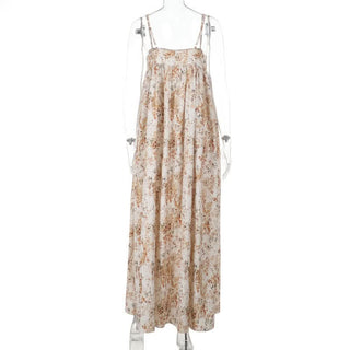 Square neck ruched print zip-up cami maxi dress