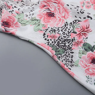 Cross back flower print u neck spaghetti strap maxi dress