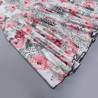 Cross back flower print u neck spaghetti strap maxi dress