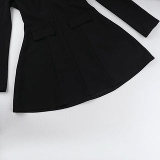 Long sleeve v neck zip-up solid mini dress