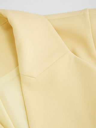 Woven Collar V-neck Knotted Blazer Vest For Daily Casual Work