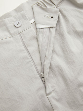 Woven Cotton-blend Low Rise Tie Side Barrel-leg Trousers For Daily Casual
