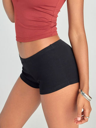 Knit Fabric CDR Low Rise Micro Shorts  For Daily Casual