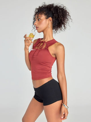 Knit Fabric CDR Low Rise Micro Shorts  For Daily Casual