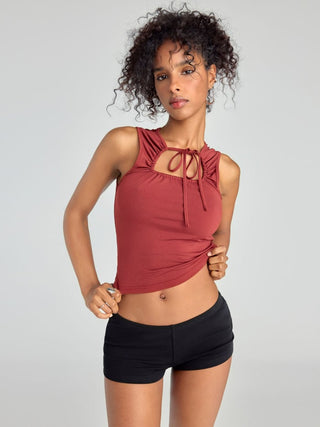 Knit Fabric CDR Low Rise Micro Shorts  For Daily Casual