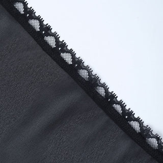 Long flared sleeve chiffon lace hem see through top