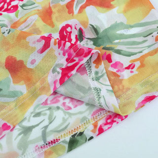 Halter self tie cowl neck mesh print top