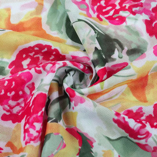 Halter self tie cowl neck mesh print top