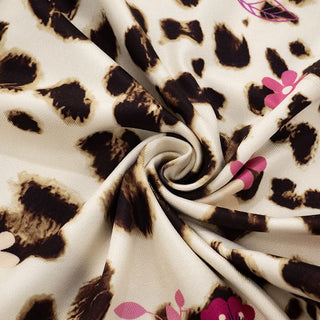 Leopard print u neck bowknot cami top