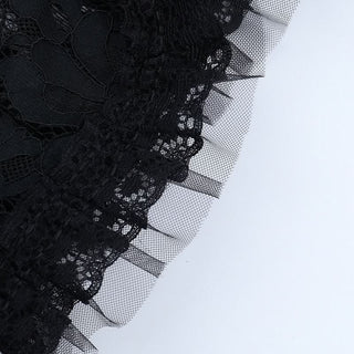 Long flared sleeve ruffle hollow out shrug cut out top