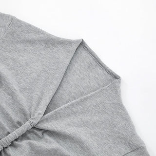 Ruched v neck short sleeve solid top