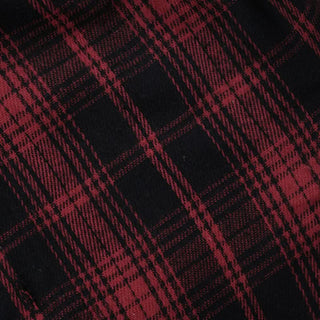 Plaid short sleeve button turnover collar top