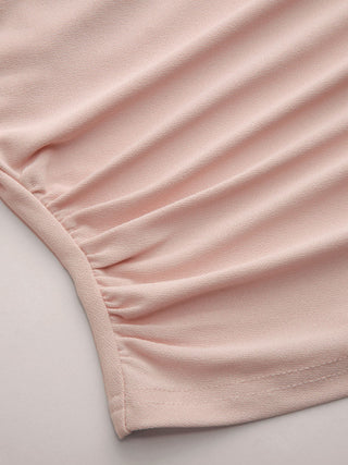 Jersey Boat Neck Asymmetrical Hem Ruched Tank Top For Daily Casual Work