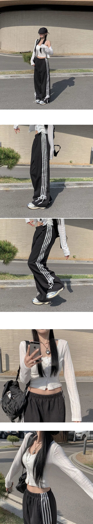 Ribbon Three-Stripe Training Pants - 3 Colors