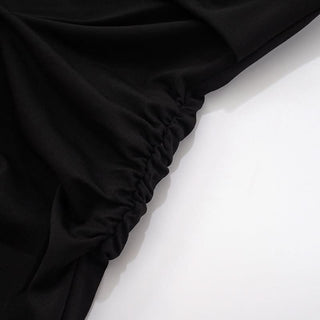 V neck self tie halter ruched mini dress