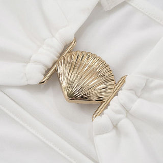 Ruffle halter self tie deep v neck mini dress