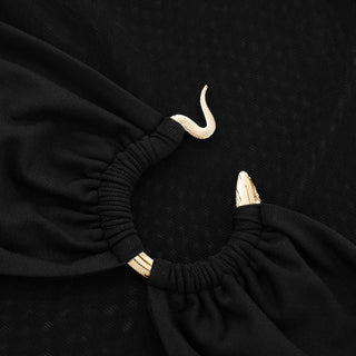 Crewneck mesh ruched black crop top