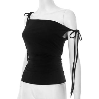 Self tie corset solid cami top