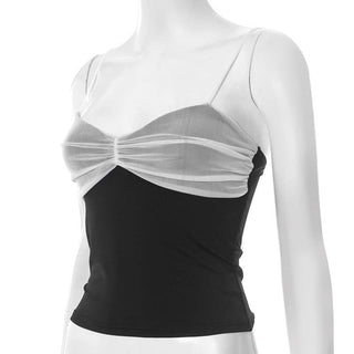 Ruched v neck backless cami top