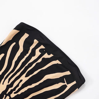 Zebra print backless tube mini dress