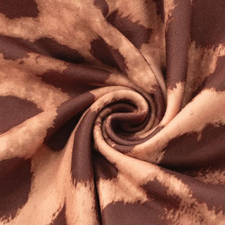 Leopard print lace hem off shoulder slit top