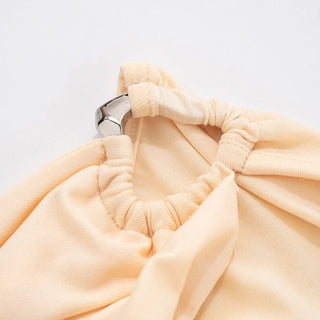 Cowl neck ruched sleeveless solid top