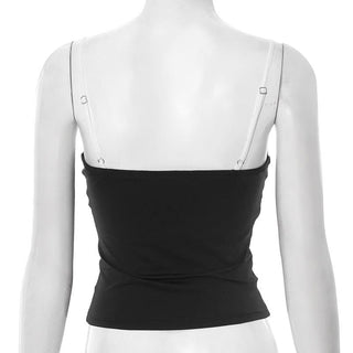Ruched v neck backless cami top